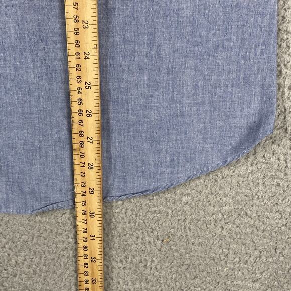 VTG Abercrombie & Fitch Button Shirt Men's Large Blue Made Hong Kong 90's Work - Picture 7 of 8